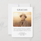 Spaanse Gracias begrafenis foto Bedankkaart (Voorkant)