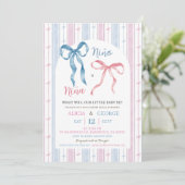 Spaanse Grandmillenial Preppy Bow Genderonthulling Kaart (Staand voorkant)