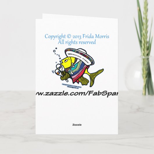 Spaanse grappige Mexicaanse bday vissen FELIZ Kaart (Achterkant)
