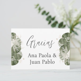Spaanse Greenery Wedding Bedankt RSVP Kaartje
