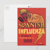 Spaanse griep briefkaart (Voorkant / Achterkant)