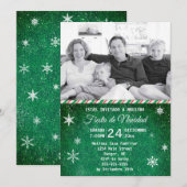 Spaanse groene denim Snowflake Foto Holiday Kaart (Voorkant / Achterkant)