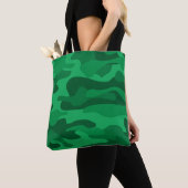 Spaanse Groene Monocolor Camo Tote Bag (Dichtbij)