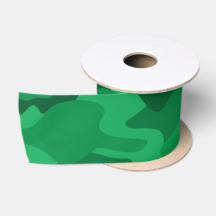 Spaanse groene monokleurige camouflage satijnen lint