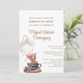 Spaanse Grote Koffie Splash 100ste Verjaardagsfees Kaart (Staand voorkant)