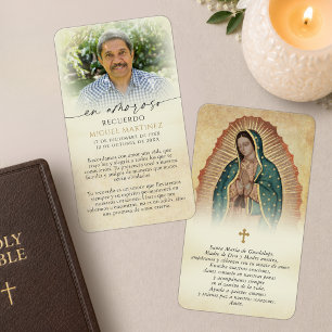 Spaanse Guadalupe-gebed Herdenkingskaarten met fot Visitekaartje