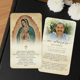 Spaanse Guadalupe-gebed Herdenkingskaarten met fot Visitekaartje