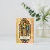 Spaanse Guadalupe Mary Funeral Prayer Heilige Kaar Plaatskaartje (Staand voorkant)