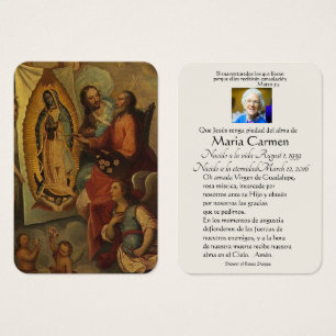 Spaanse Guadalupe Mary Funeral Prayer Heilige Kaar Visitekaartje
