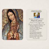 Spaanse Guadalupe Mary Funeral Prayer Heilige Kaar Visitekaartje (Voorkant /achterkant)