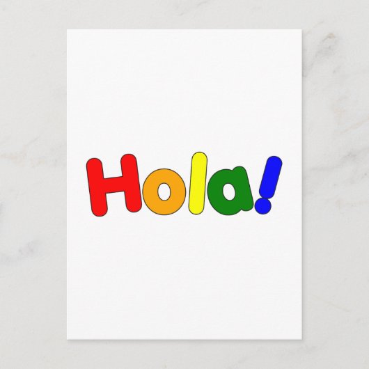 Spaanse Hallo : Espanol Iris Hola Briefkaart (Voorkant)