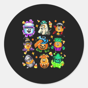 Spaanse Halloween Snack Emmer Kunst voor Etenliefh Ronde Sticker