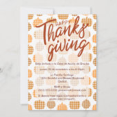 Spaanse Happy Thanksgiving geblokte pompoenen Kaart (Voorkant)