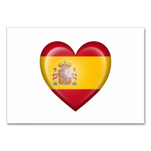 Spaanse Hart Vlag op Wit Kaart (Voorkant)