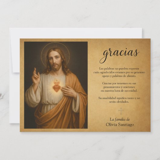 Spaanse Heilig Hart Begrafenis Dank u (Voorkant)