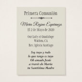 Spaanse Heilige Kaart voor de Eerste Heilige Commu (Achterkant)