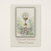 Spaanse Heilige Kaart voor de Eerste Heilige Commu (Voorkant)