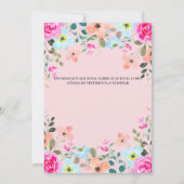 Spaanse Helderroze Bloemen 30ste Verjaardagsfeest Kaart (Achterkant)