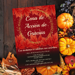 Spaanse herfstbladeren glinsteren op Thanksgiving- Kaart