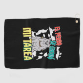 Spaanse hond at mijn huiswerk - Perro Tarea Golfhanddoek (Horizontaal)