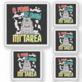 Spaanse hond at mijn huiswerk - Perro Tarea Sticker (Voorkant)