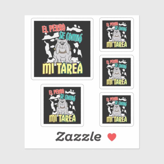 Spaanse hond at mijn huiswerk - Perro Tarea Sticker (Vel)