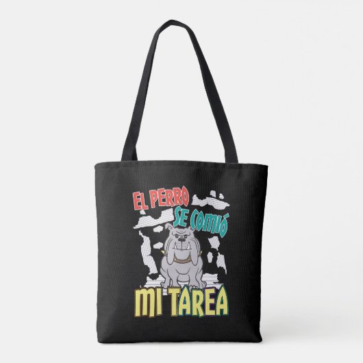 Spaanse hond at mijn huiswerk - Perro Tarea Tote Bag (Achterkant)