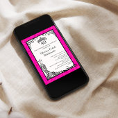 Spaanse Hot Pink Black Elegant 40ste Verjaardagsfe Kaart