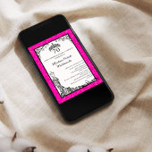 Spaanse Hot Pink Black Elegant 70ste Verjaardagsfe Kaart