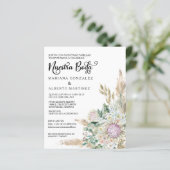 Spaanse Huwelijk Onze Bruiloft RSVP Budget Boho (Staand voorkant)