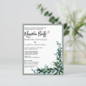 Spaanse Huwelijk Onze Bruiloft RSVP Eucalyptus (Staand voorkant)