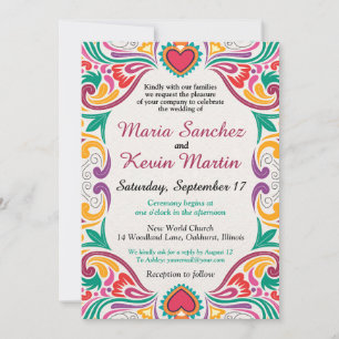 Spaanse huwelijksuitnodiging Floral Fiesta Kaart