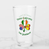 Spaanse Ierse vlaggen Shamrock personaliseren Glas (Voorkant)