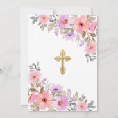 Spaanse Invitacion De Bautizo Floral Baptisme Kaart (Achterkant)