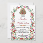 Spaanse Invitacion De Bautizo Floral Baptisme Kaart (Voorkant)