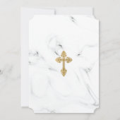 Spaanse Invitacion De Bautizo Marble Gold Kaart (Achterkant)