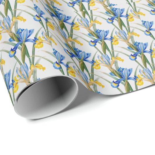 Spaanse Iris -  botanische wrap Cadeaupapier (Rol Hoek)