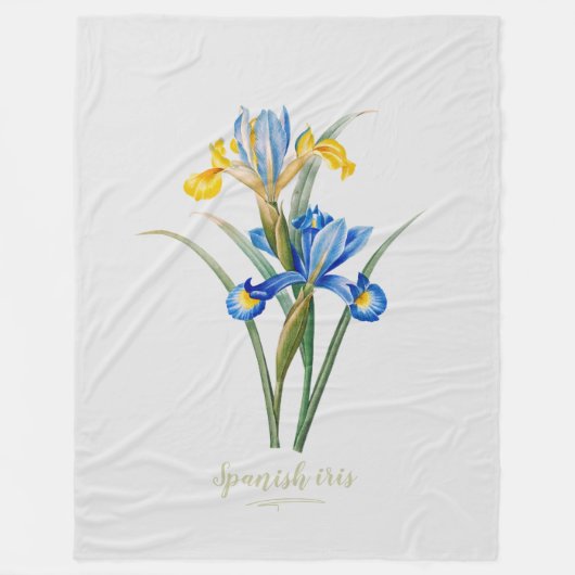 Spaanse iris door Pierre-Joseph Redouté Fleece Deken (Voorkant)