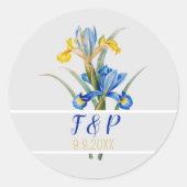 Spaanse iris door Pierre-Joseph Redouté Ronde Sticker (Voorkant)