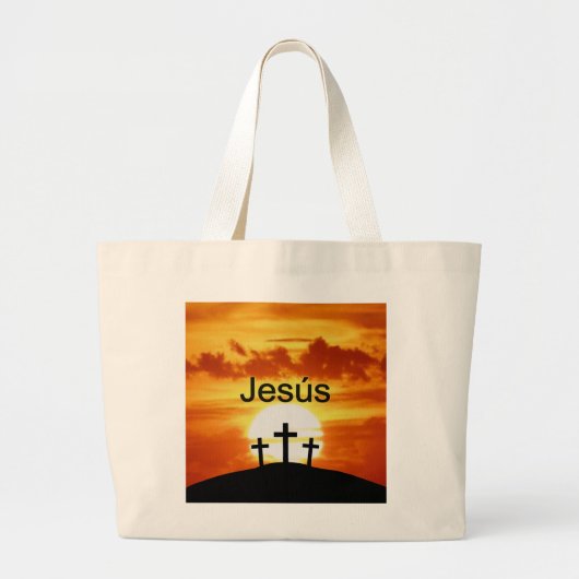 Spaanse Jesús Calvariyzonoporij Grote Tote Bag (Voorkant)