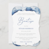 Spaanse Jongens Doop Zeemanschap Thema, Bautizo Ni Kaart (Voorkant)