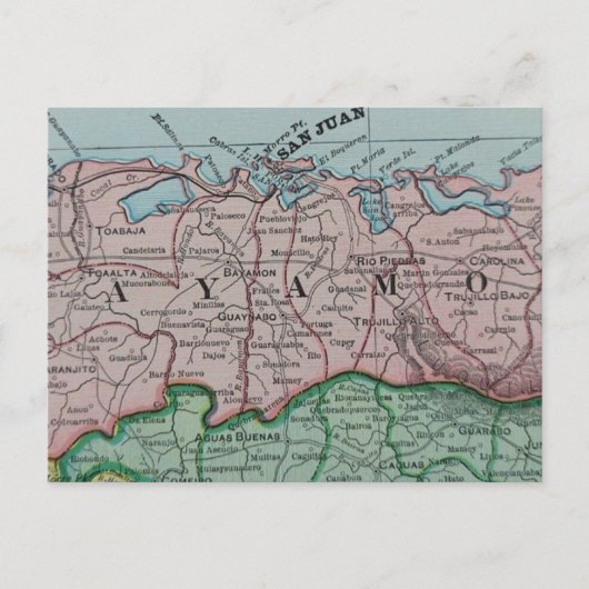 Spaanse kaart van de regio San Juan van Puerto Ric (Voorkant)