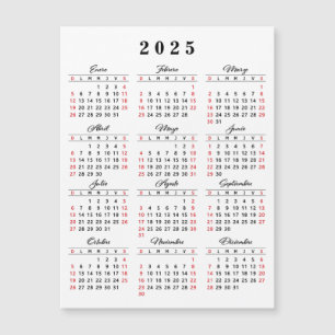 Spaanse Kalender 2025 Wit Zwart Rood