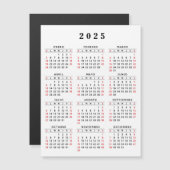 Spaanse Kalender 2025 Wit Zwart Rood Magneet (Voorkant / Achterkant)