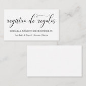 Spaanse kalligrafie-registratiekaart informatiekaartje (Voorkant / Achterkant)