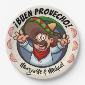 Spaanse Karakter Buen Provecho Feestartikelen Bord (Voorkant)