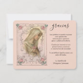 Spaanse katholieke maagd Maria condoleren Bedankkaart (Voorkant)