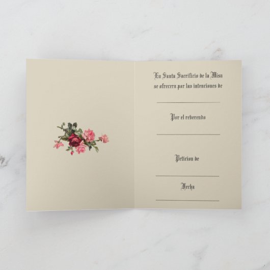 Spaanse katholieke massa die gebeden aanbiedt kaart (Binnen)