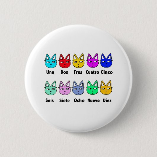 Spaanse katten tellen ronde button 5,7 cm (Voorkant)