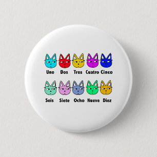 Spaanse katten tellen ronde button 5,7 cm